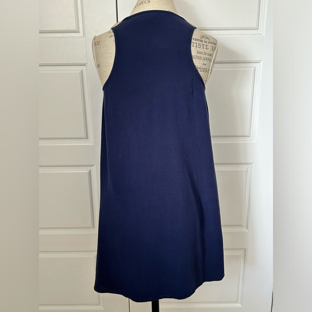 Lilly Pulitzer navy blue gold crochet rachelle mini dress high neck size small - Picture 4 of 10